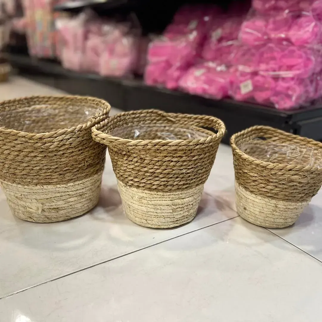 🌸 طقم سلال "الروز بوهو" – الطبيعة والجمال في زوايا بيتك