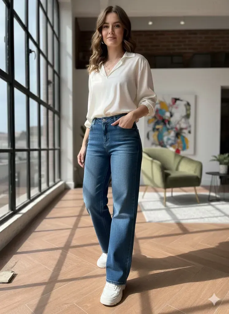بنطلون دنييم كلاسيك جينز -Wide-Leg