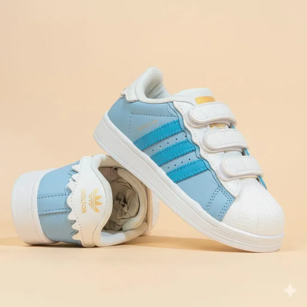 Kids Velcro Sneakers حذاء أطفال رياضي بثلاثة ألوان مميزة