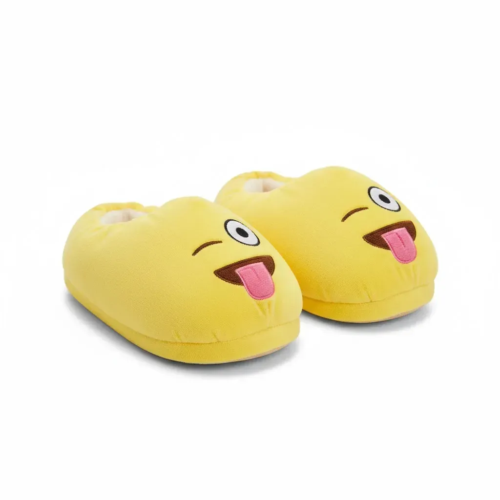 شبشب "إيموجي المرح" (Emoji Fun Slippers) – إصدار الغمزة واللسان